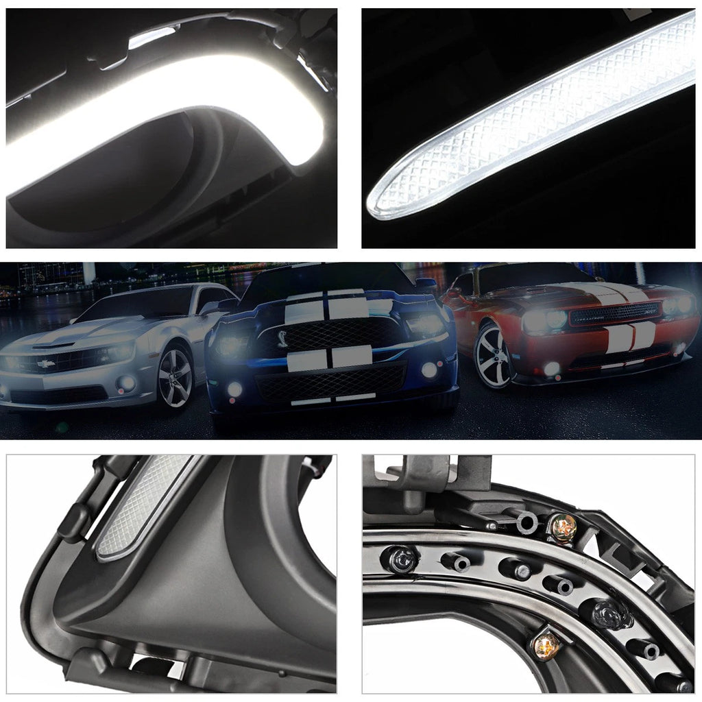 Clear Lens Front Bumper Fog Light Bezel Cover with LED DRL for Mazda 6 (2014–2016)