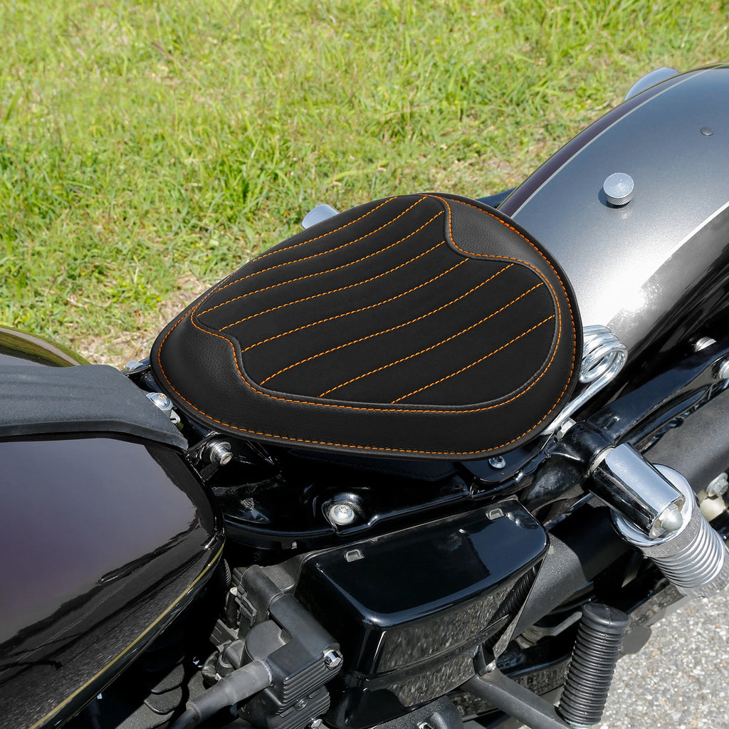 Solo Seat for Harley Dyna Street Bob Low Rider (2007–2017) - Black Orange