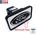 Tow Hitch Cover ABS Mirrored with Black Ford Oval Logo for 2" Receivers (Ford)