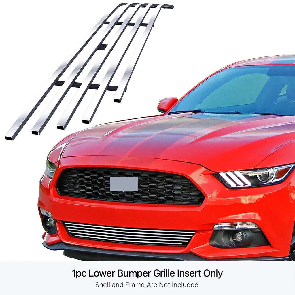 Lower Stainless Chrome Billet Grille for Ford Mustang (2015-2017)