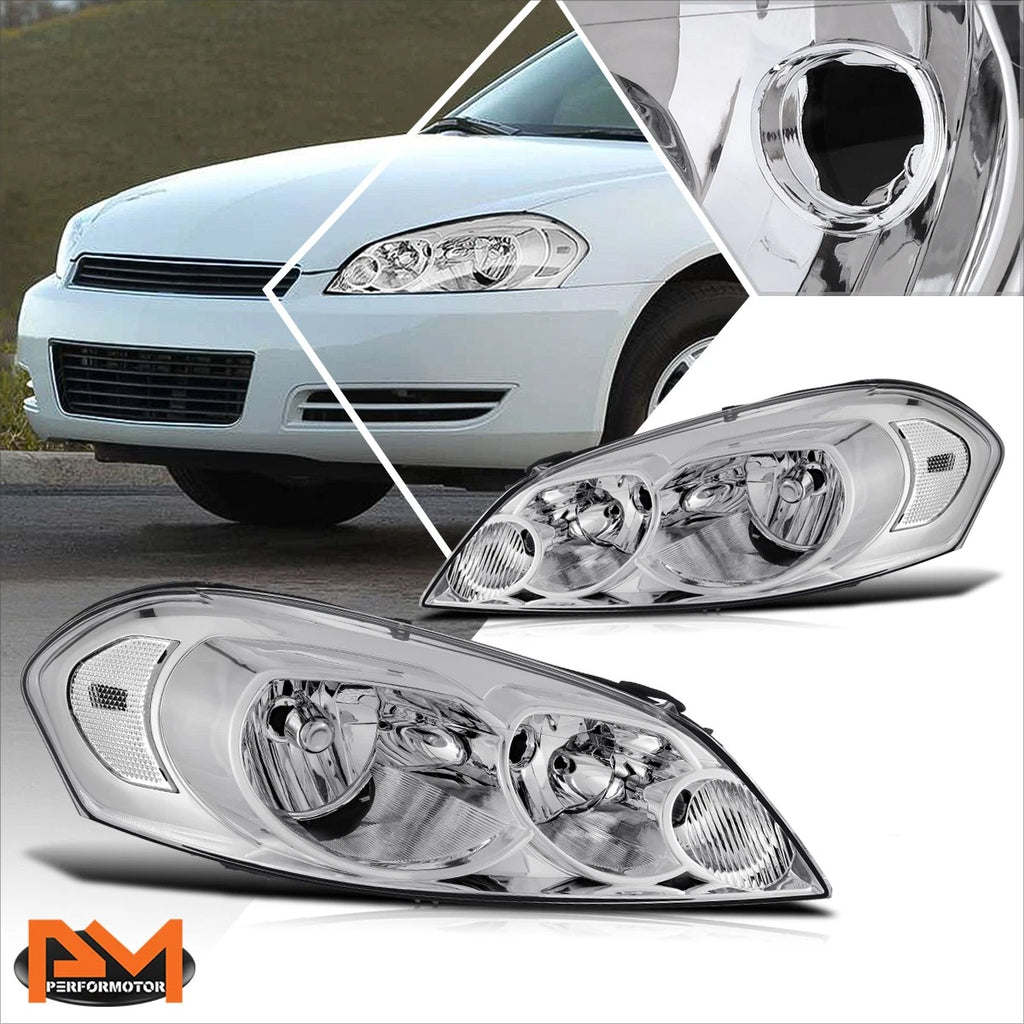 Factory Style Headlights Chrome/Clear for Chevy Impala Limited Monte Carlo (2006–2016)