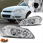 Factory Style Headlights Chrome/Clear for Chevy Impala Limited Monte Carlo (2006–2016)