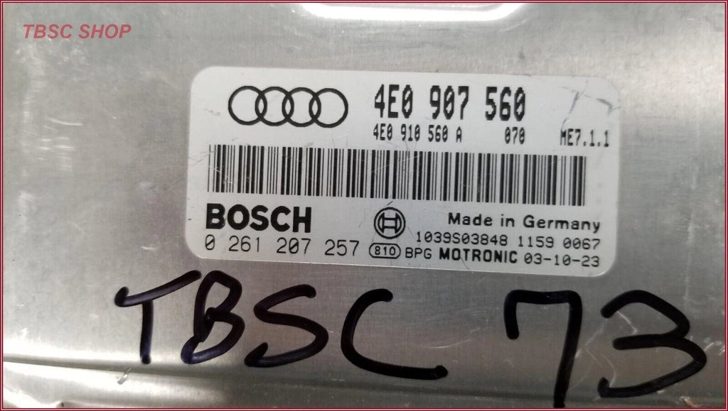 ECM ECU PCM Engine Control Module for Audi S4 4.2L (2005) 8E0910560M