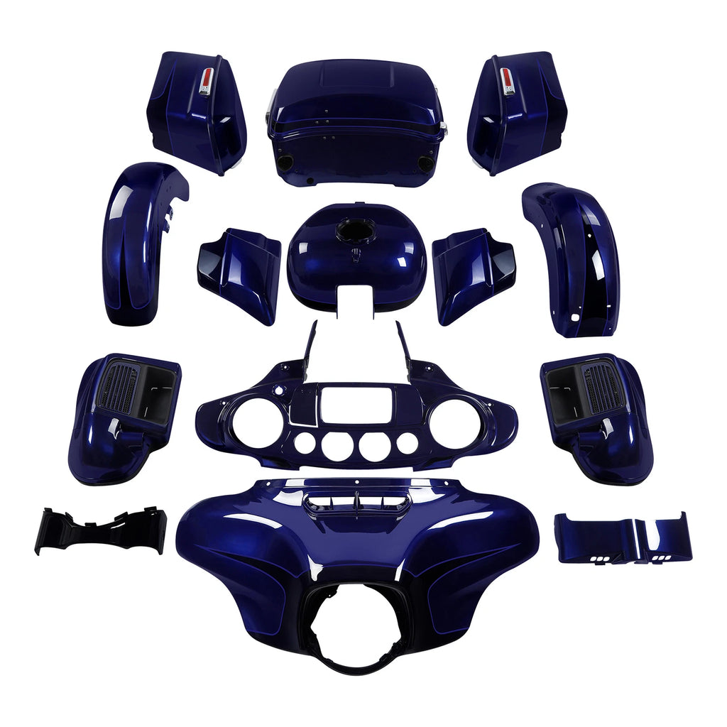 Fairing Bodywork Kit for Harley Electra Glide (2014–2024) Zephyr Blue/Black Sunglo