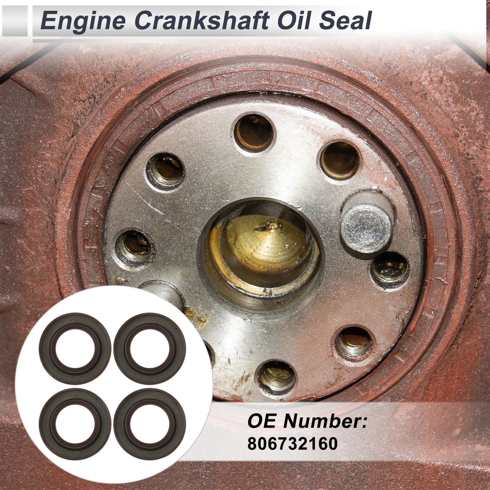 Set of 4 Engine Crank Oil Seals for Subaru Impreza (2002–2014) 806732160
