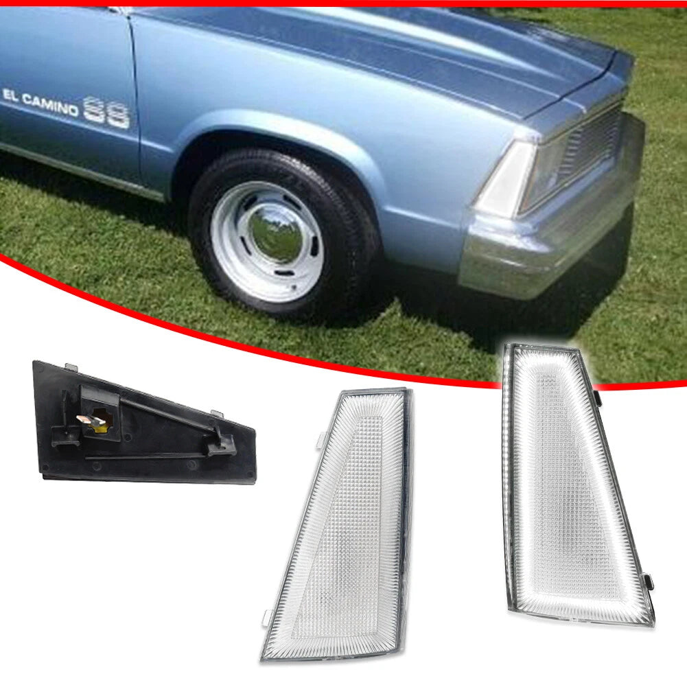 Clear White LED Front Side Marker Light for Chevrolet El Camino Malibu (1980–1981)