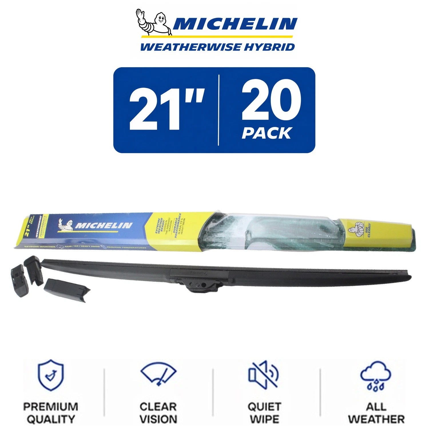Set of 2 Michelin WeatherWise Hybrid Wiper Blades 21" for All Vehicles
