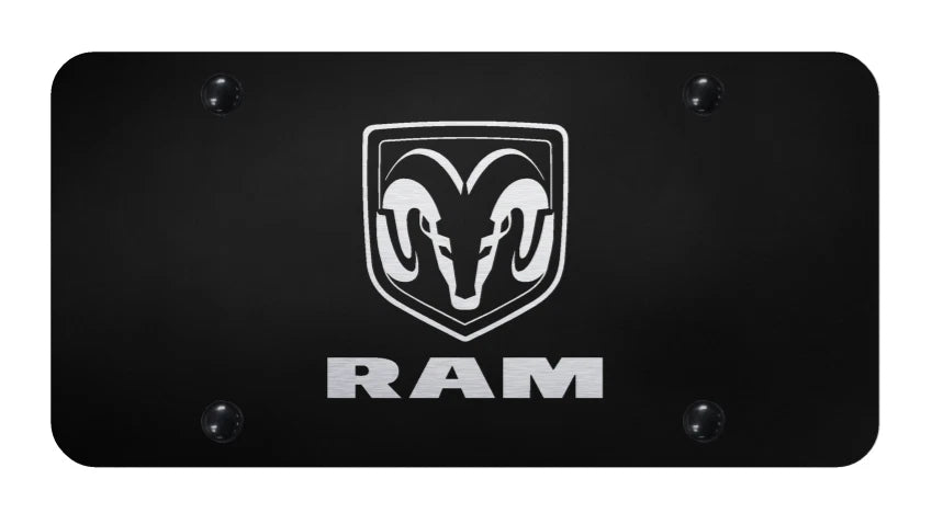 Black Stainless Steel Laser Etched Dodge Ram License Plate for RAM 1500 (2009–2021)