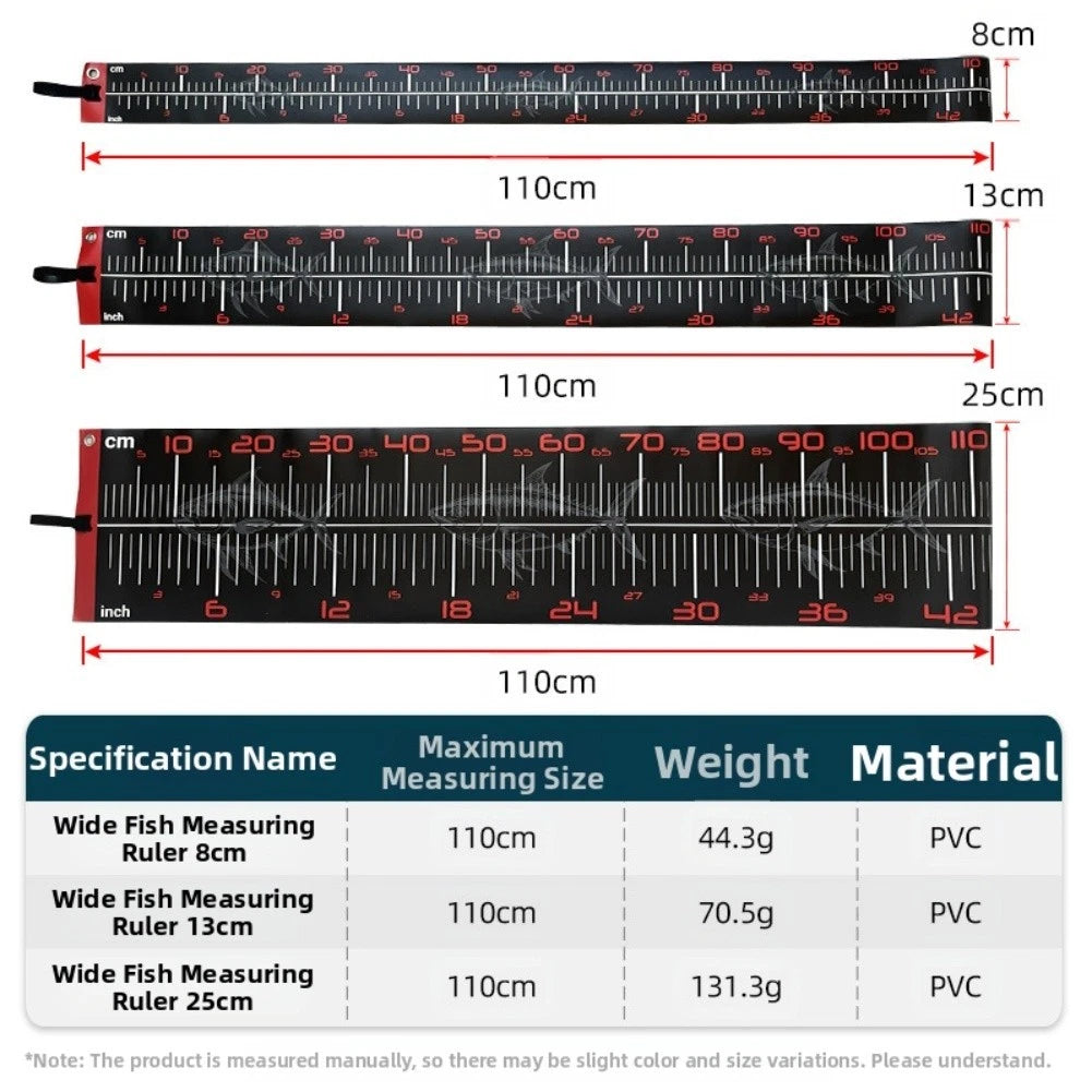Waterproof Fishing Ruler 110cm Dual Units for Shore and Boat