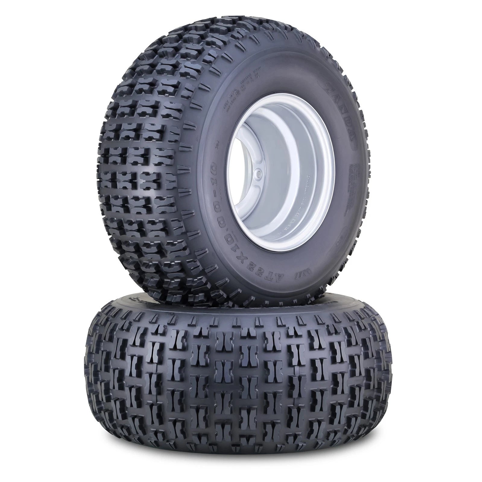 2 Wanda ATV Tire Wheel Assembly 22X10X10 4x156mm PCD 3+5 Silver Wheels 10047