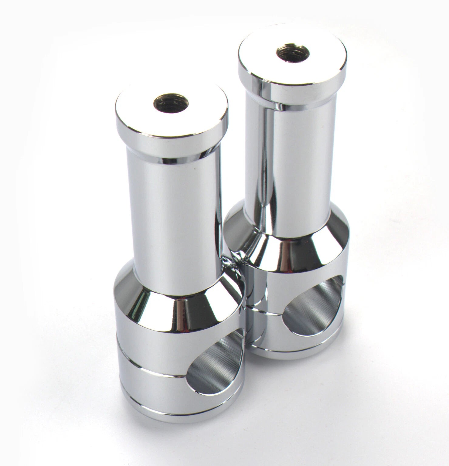 Chrome Handlebar Risers for Harley (1" / 25mm, 6" Rise)