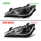 Halogen Projector Headlight for Chrysler Pacifica (2017–2020) Left LH, Chrome Bezel