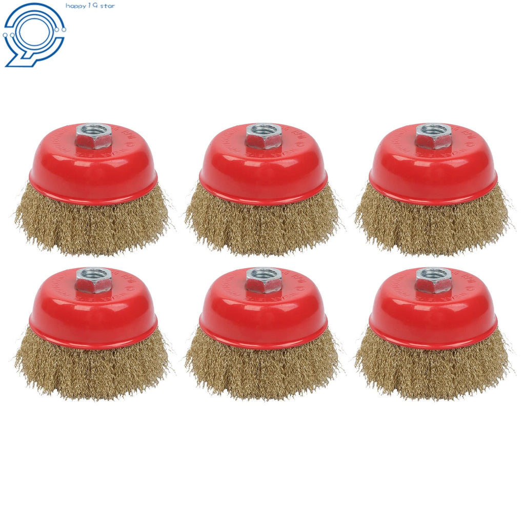 Set of 4 Crimped Wire Cup Wheel Brushes for Grinders