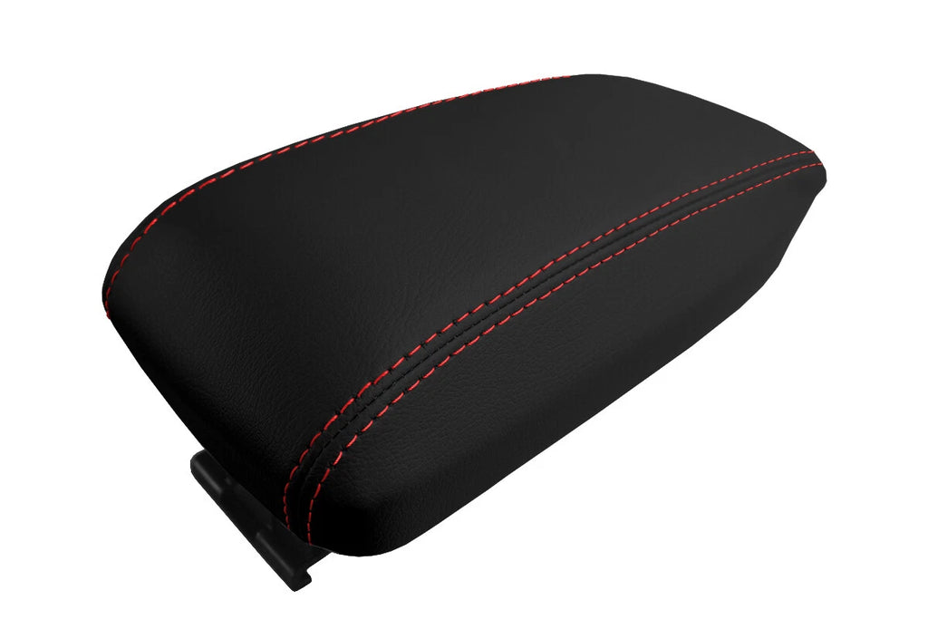 Console Armrest Cover for Toyota Corolla (2014–2019) Red Stitch PVC Leather
