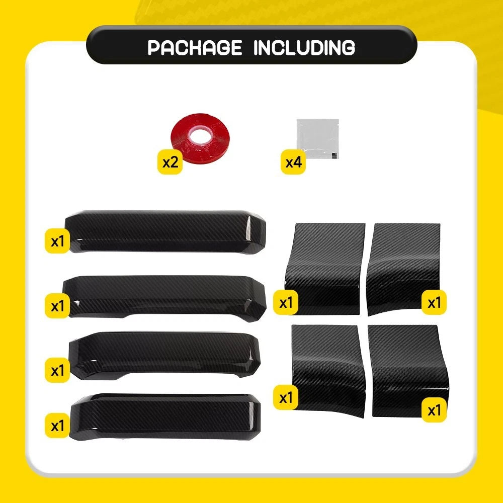 8PC Interior Door Handle Cover Trim for Ford F150 (2015–2020) Carbon Fiber