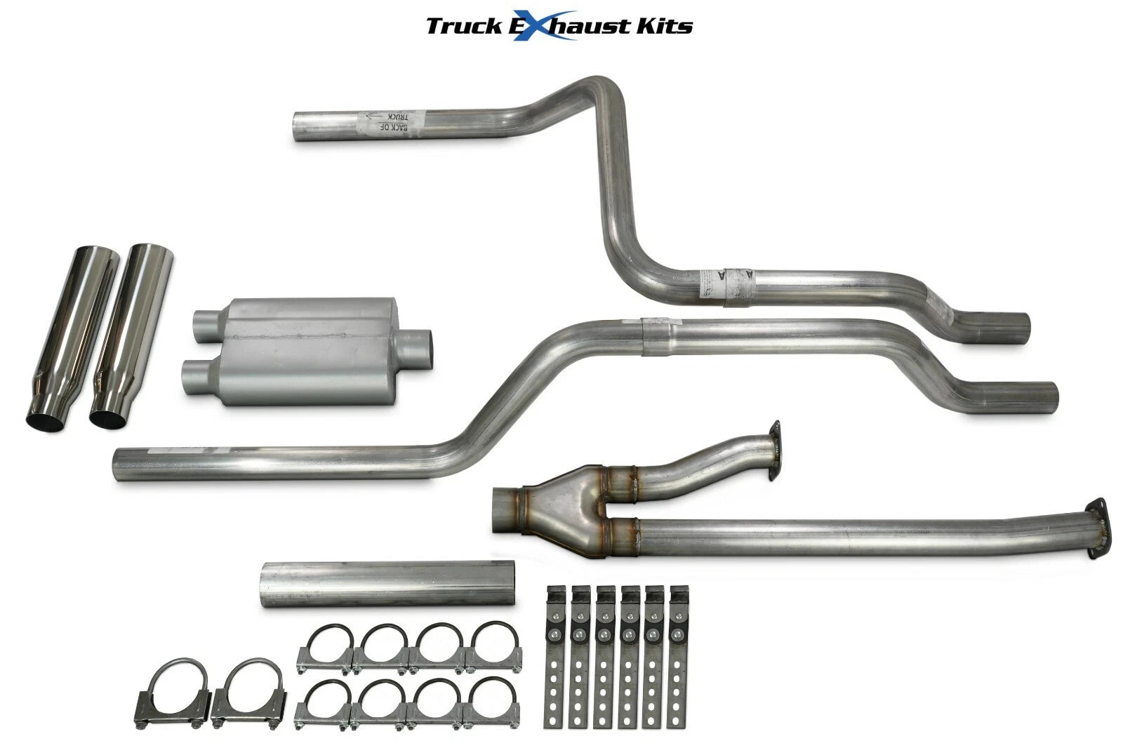 2.5" Dual Exhaust Kit for Toyota Tundra (2014–2021) - 2 Chamber, Rolled Tip