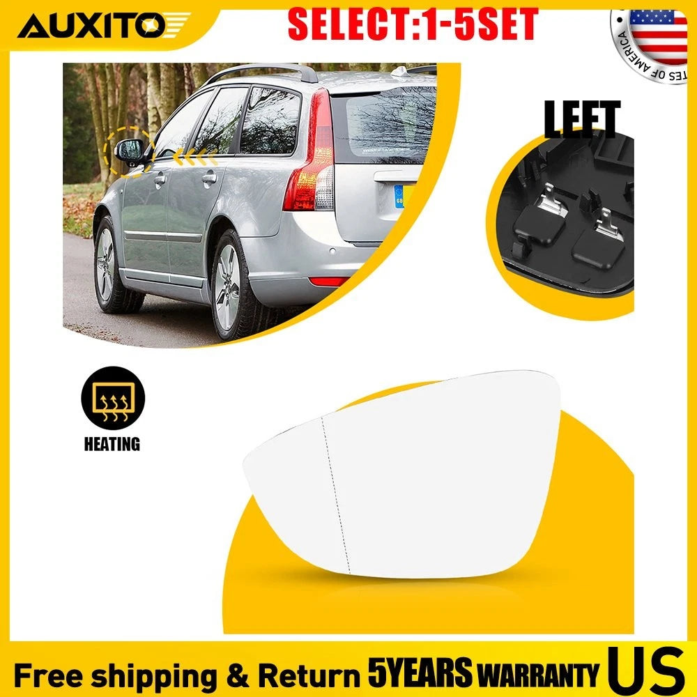 Driver Side Heated Mirror Glass LH for Volkswagen CC Eos Passat (2009–2017)