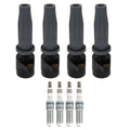 Set of 4 Ignition Coils & NGK Ruthenium HX Spark Plugs for C-Max MKZ Mariner