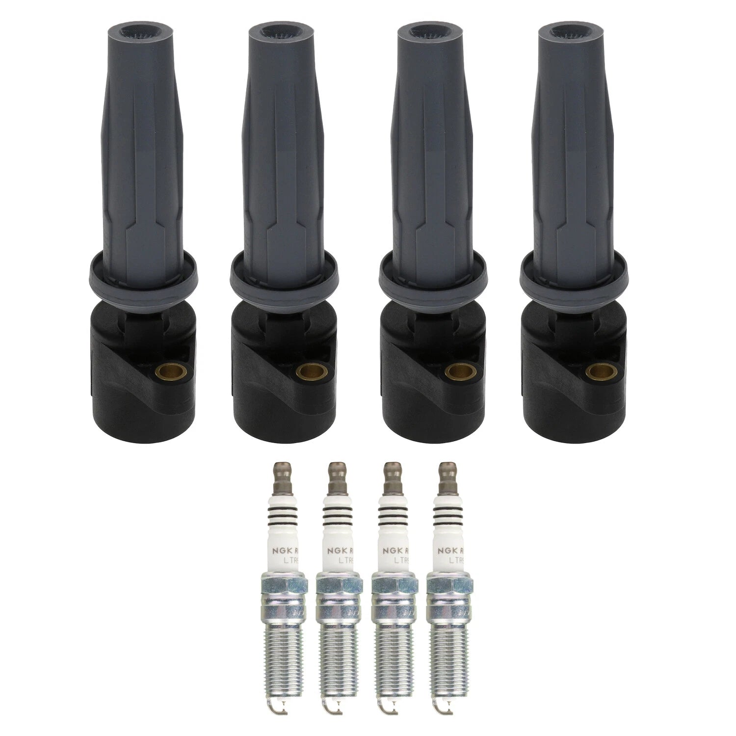 Set of 4 Ignition Coils & NGK Ruthenium HX Spark Plugs for C-Max MKZ Mariner
