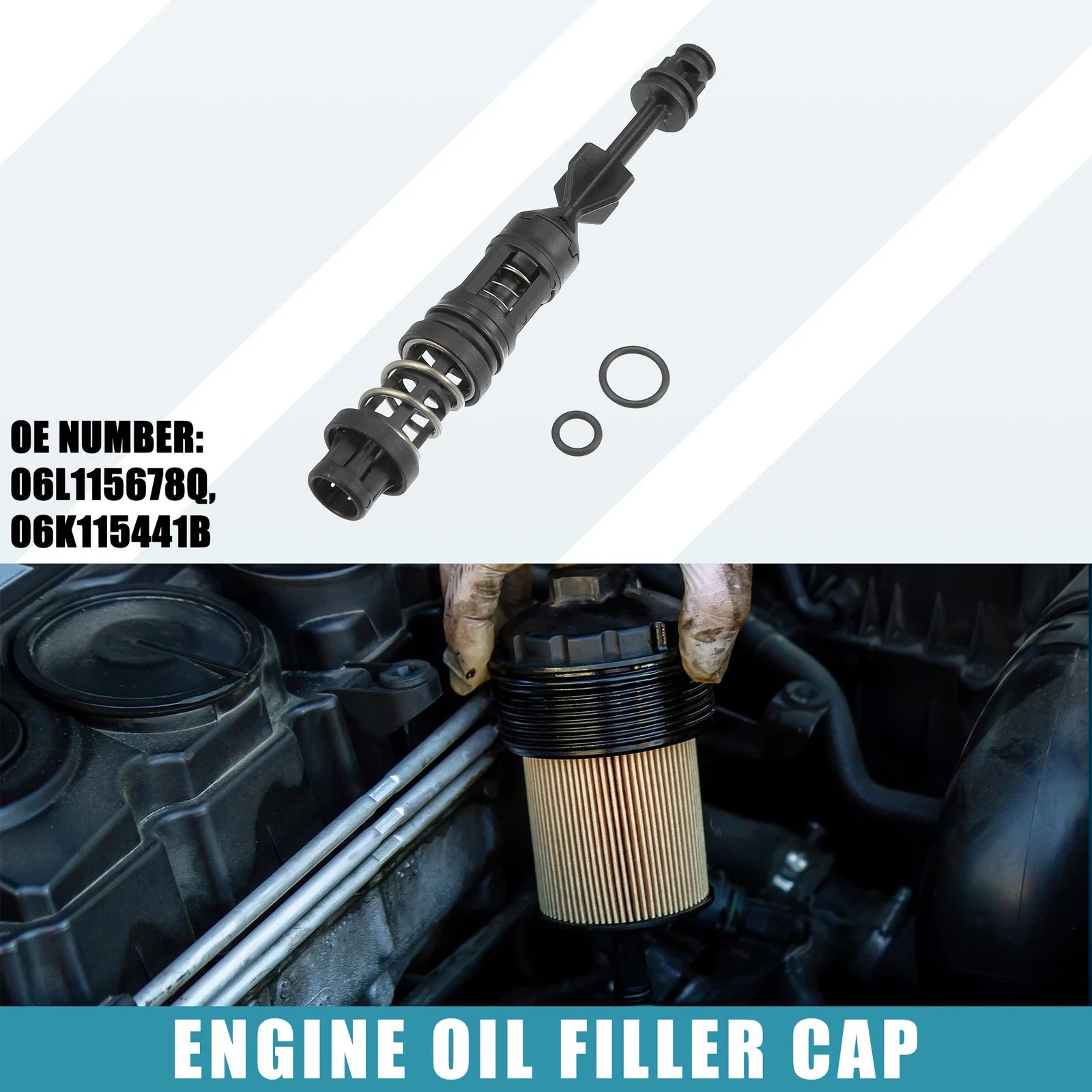 Engine Oil Filter Housing Cover Cap 06L115678Q for Audi A4 2.0L (2017–2022)