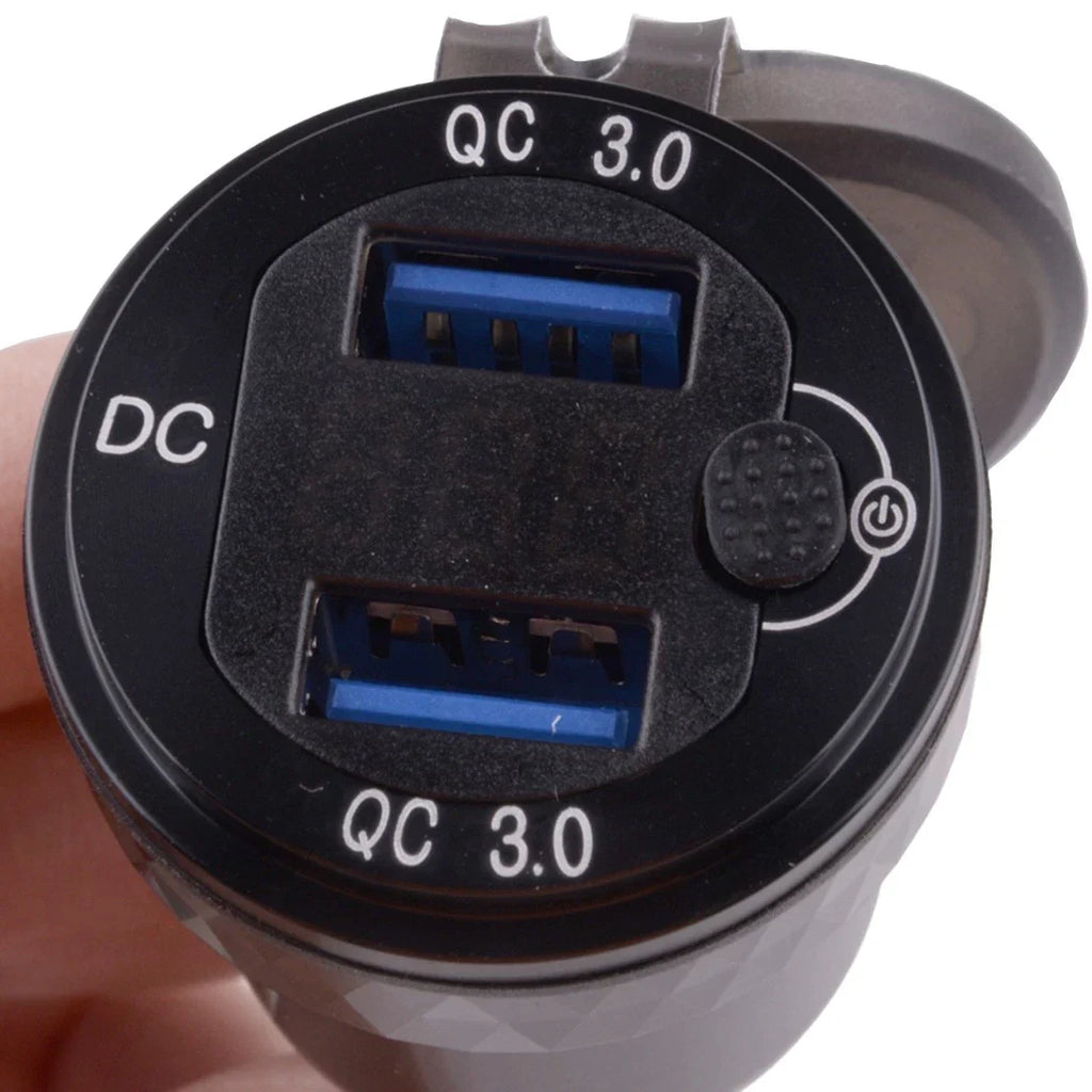 QC3.0 Dual USB ON-Off Charger Hella DIN Adapter for BMW ( Specified)