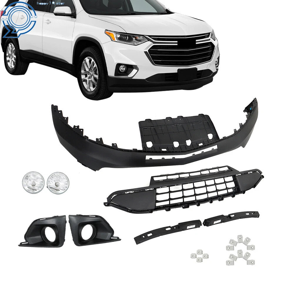 Front Bumper Lower Grill with Fog Light for Chevy Traverse (2018–2020)