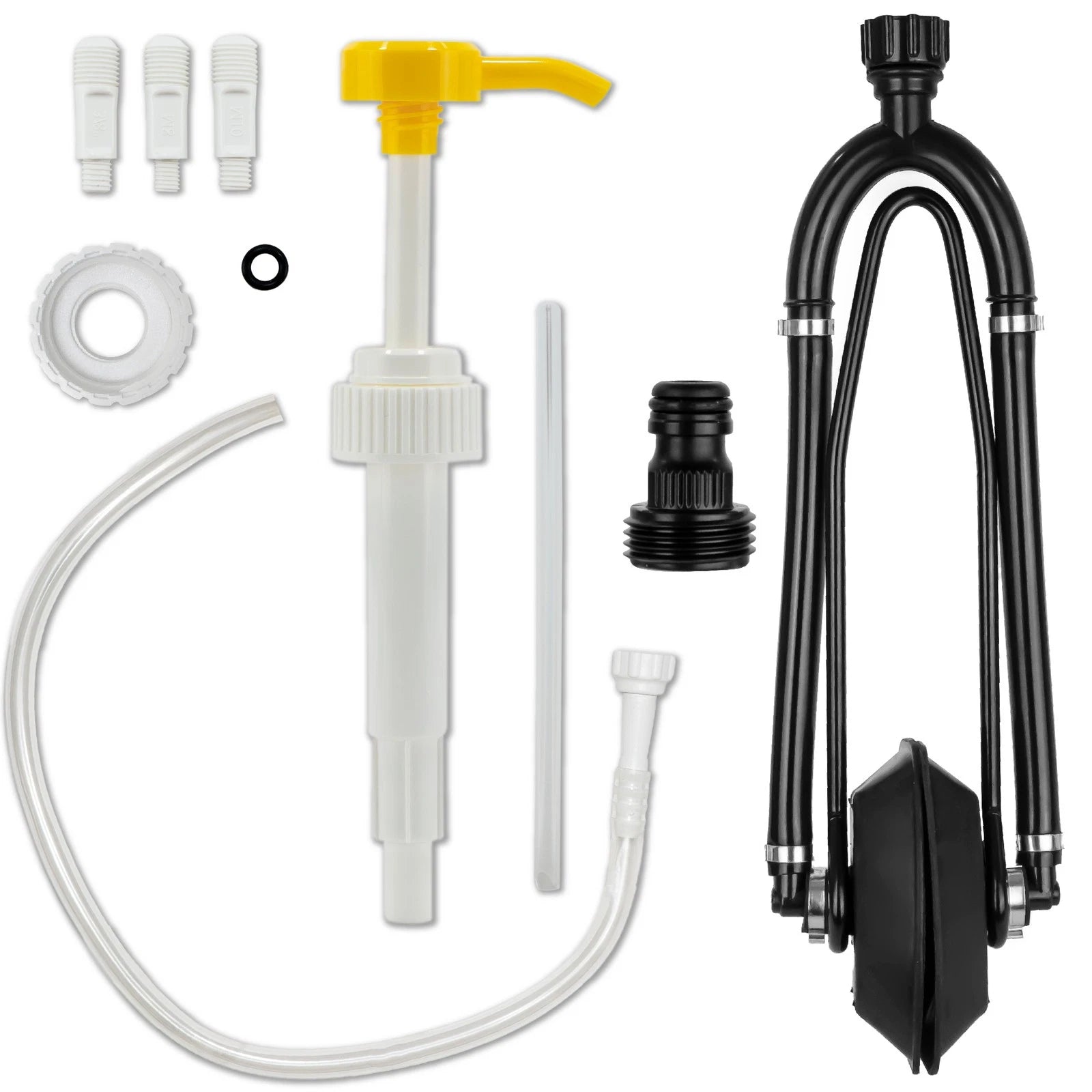 Dual Feed Outboard Motor Flusher Muffs & Gear Oil Pump Set for Universal