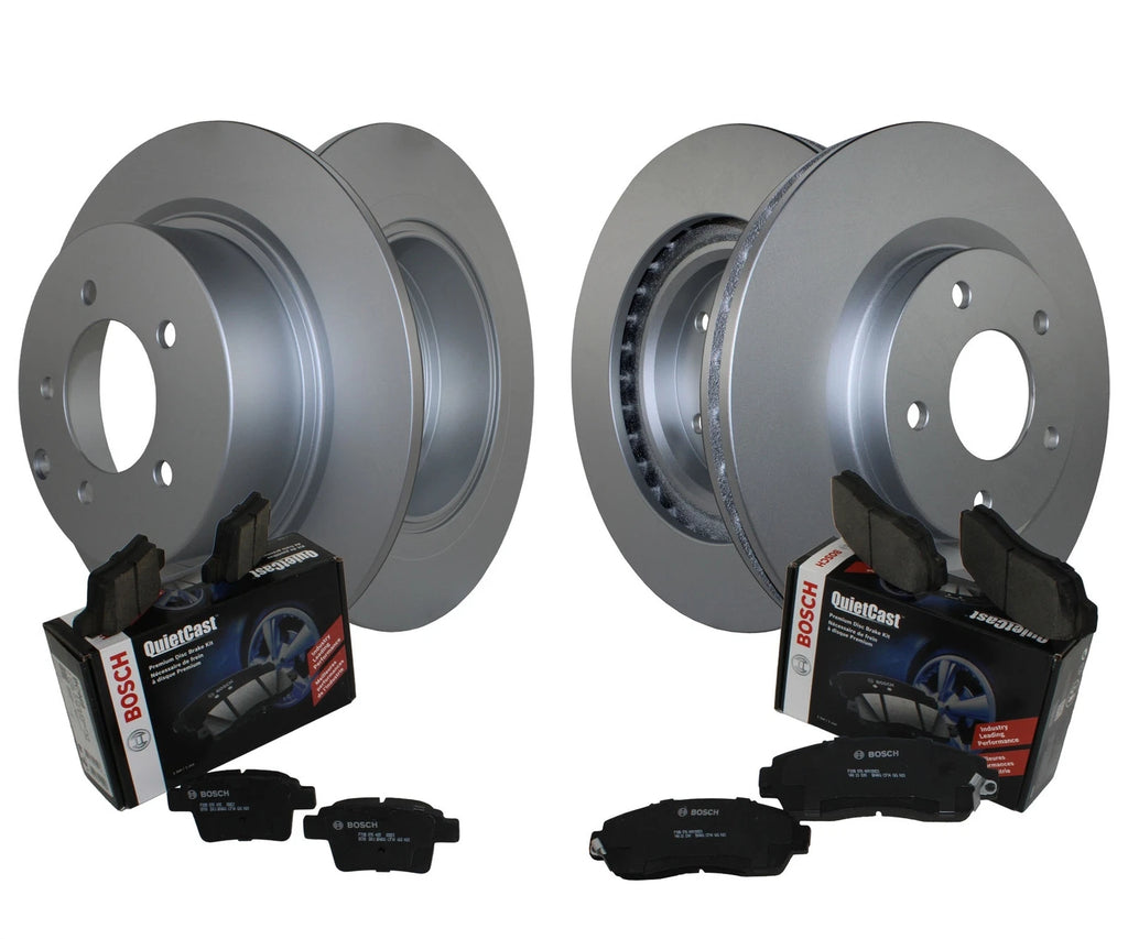 Front & Rear Brake Kit Disc Rotors & Bosch Ceramic Pads for Chrysler Dodge Jeep