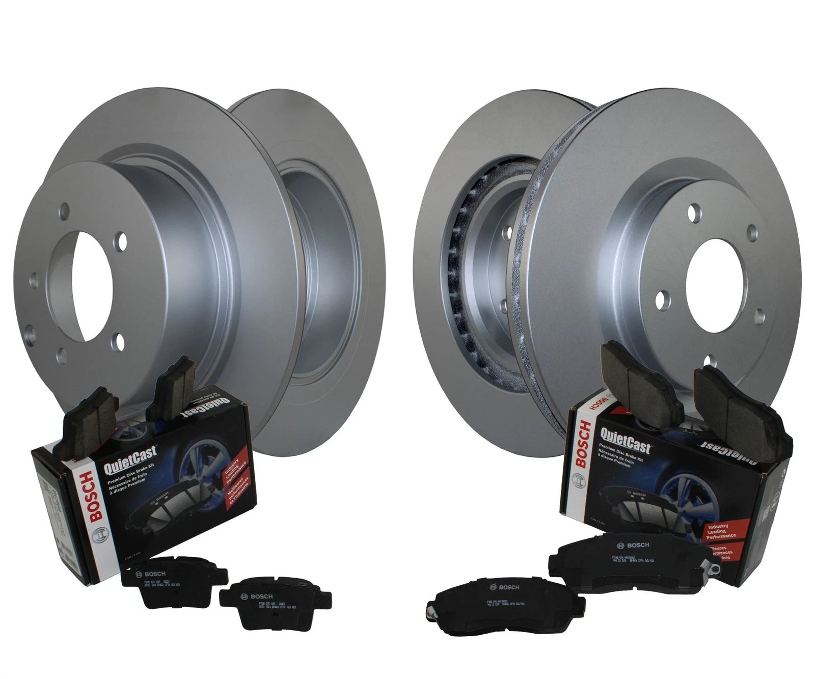 Front & Rear Brake Kit Disc Rotors & Bosch Ceramic Pads for Chrysler Dodge Jeep