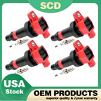 4X Ignition Coils + Spark Plugs for Kia Rio, Soul, Hyundai Accent (2011–2019) 27301-2B010 UF636