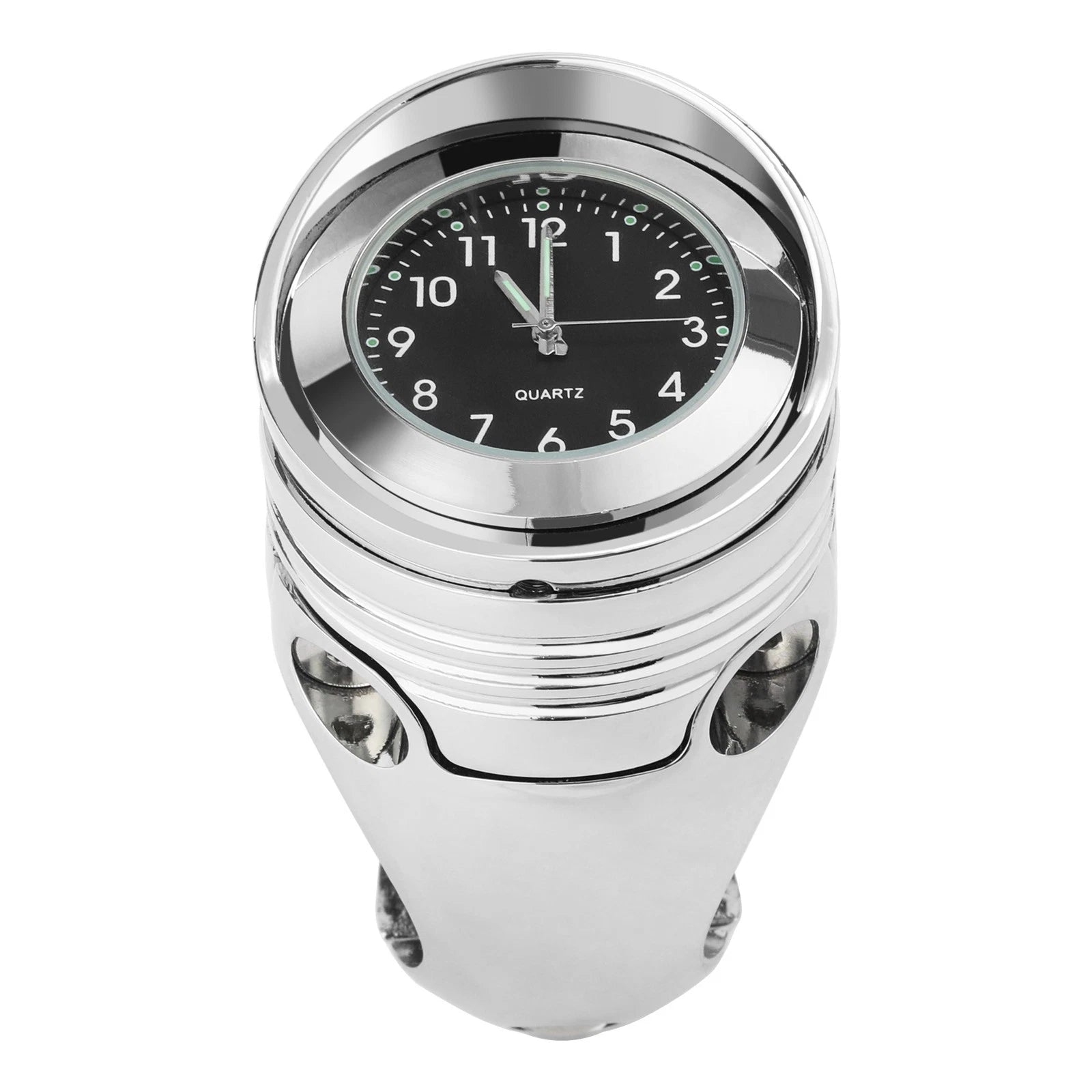Chrome Handlebar Mount Clock for Harley Motorcycle (Fits 1 1/4")