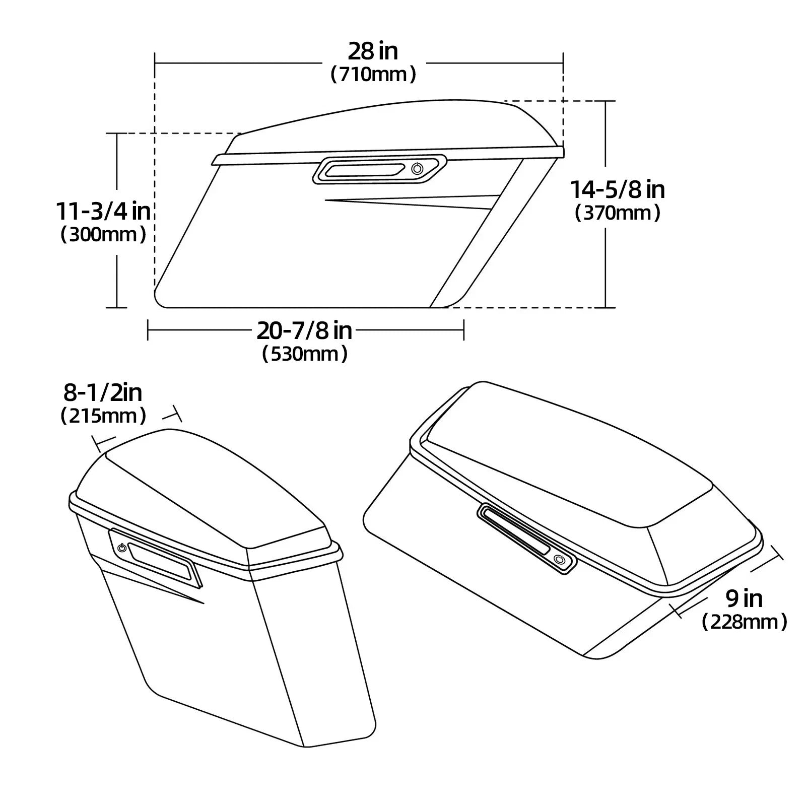 Saddle Bags for Harley Road Street Glide FLHR FLTR (1994–2013)