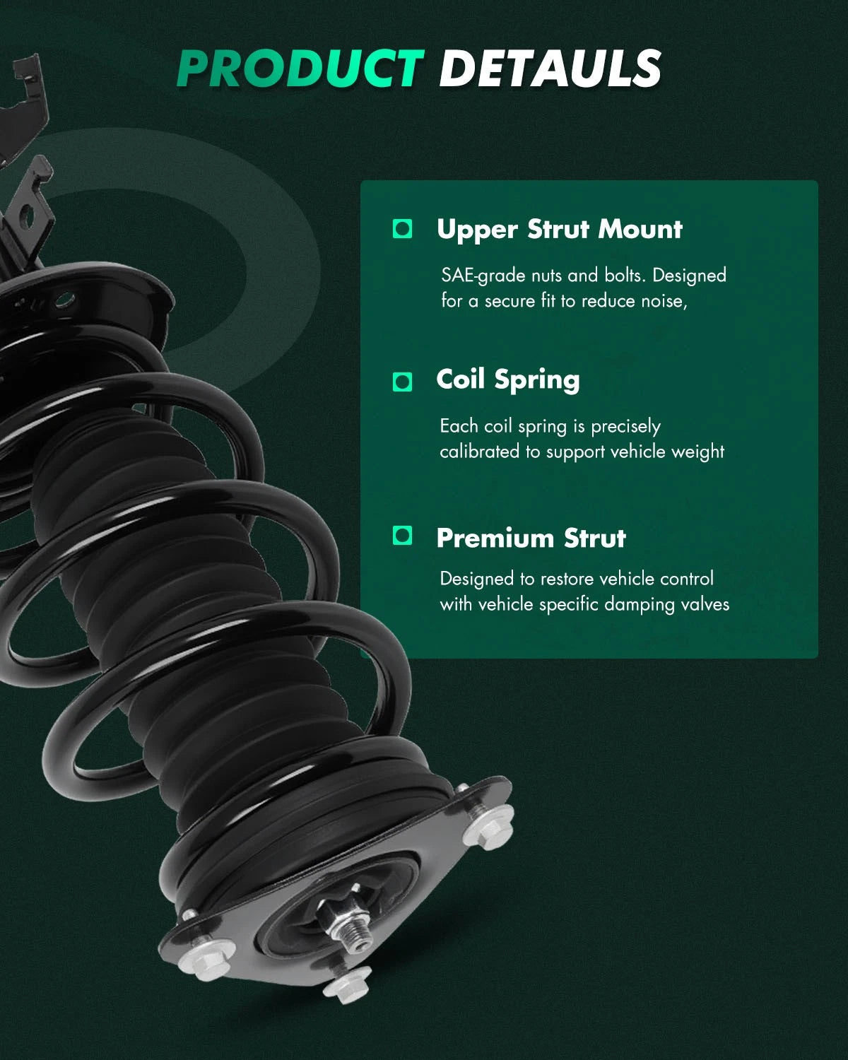 2X Quick Complete Struts Shocks & Spring Assemblies for Nissan Rogue (2014–2020)