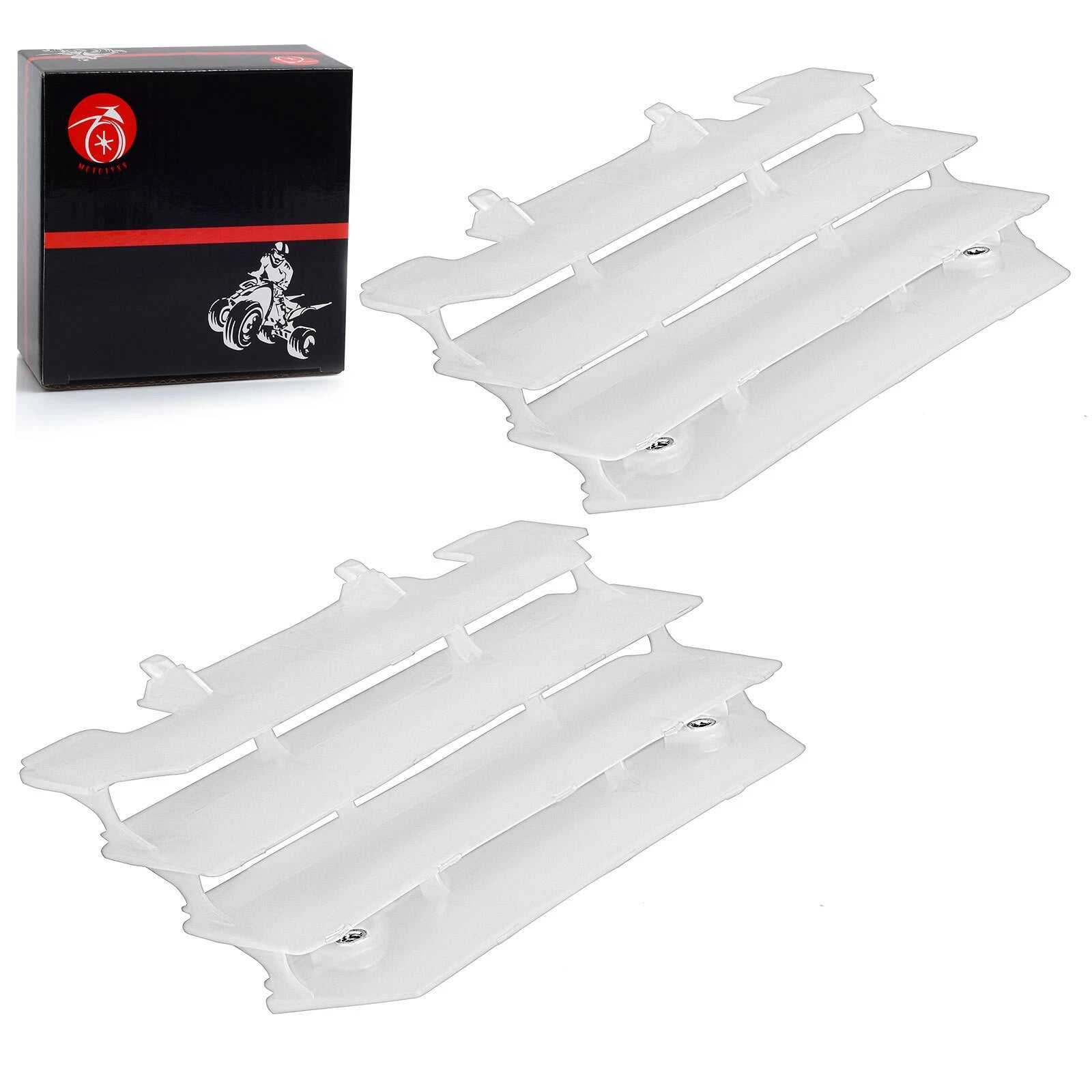 2 Radiator Louvers Guards White 14037-1310-RZ for Kawasaki KX125 KX250 (1997–2004)