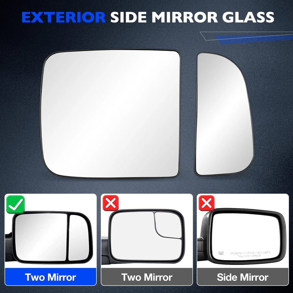 Passenger Side Mirror Glass with Holder for RAM 1500 (2010-2020)