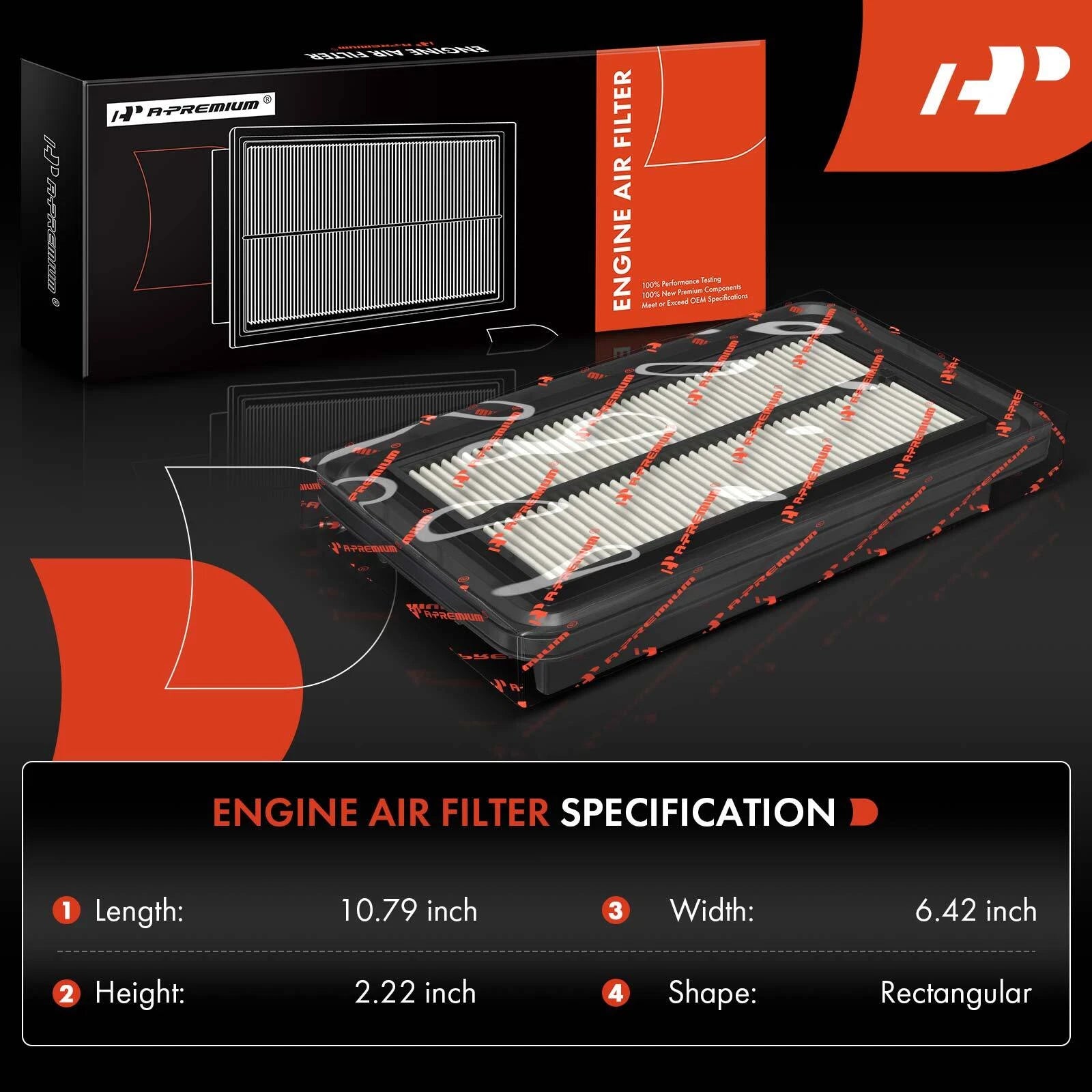 2X Engine Air Filter for Honda Civic (2006-2011) Element (2007-2011)