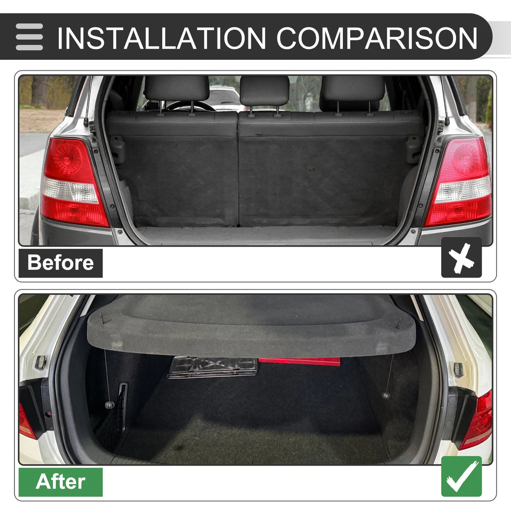 Rear Parcel Shelf Boot Load Cover for Audi Q5 (2009–2018) Black