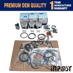 STD D722 Rebuild Kit Full Gasket Piston Ring Bearing Set for Kubota (67MM)
