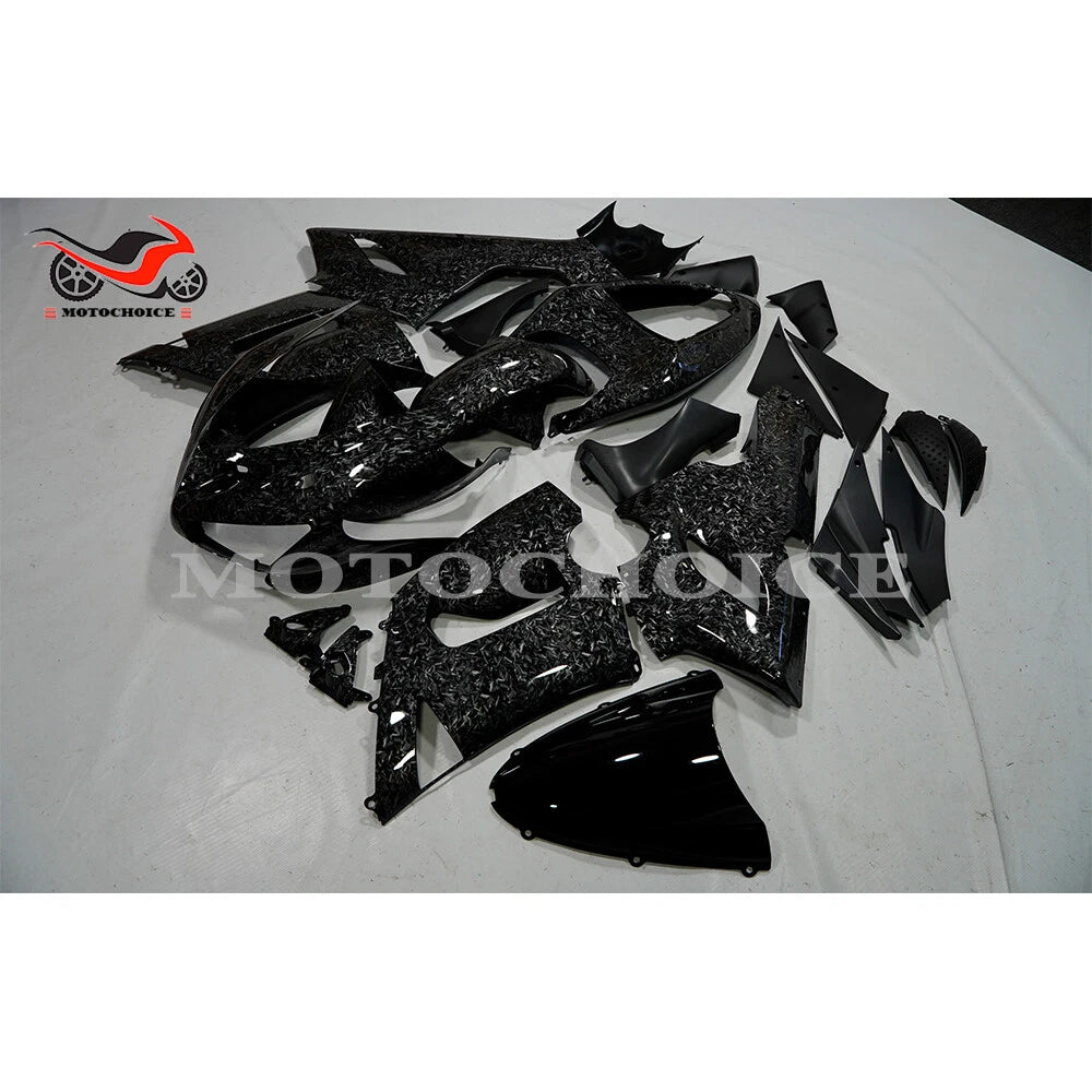 Forged Carbon Fiber Fairing Kit for Kawasaki Ninja ZX6R (2005–2006)
