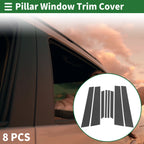 8 Pcs Door Pillar Window Trim for BMW X6 (2002–2013) Carbon Fiber Black