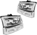 Headlight Turn Signal Assembly for 2003–2007 Chevy Silverado Halogen Chrome (w/Bulbs)