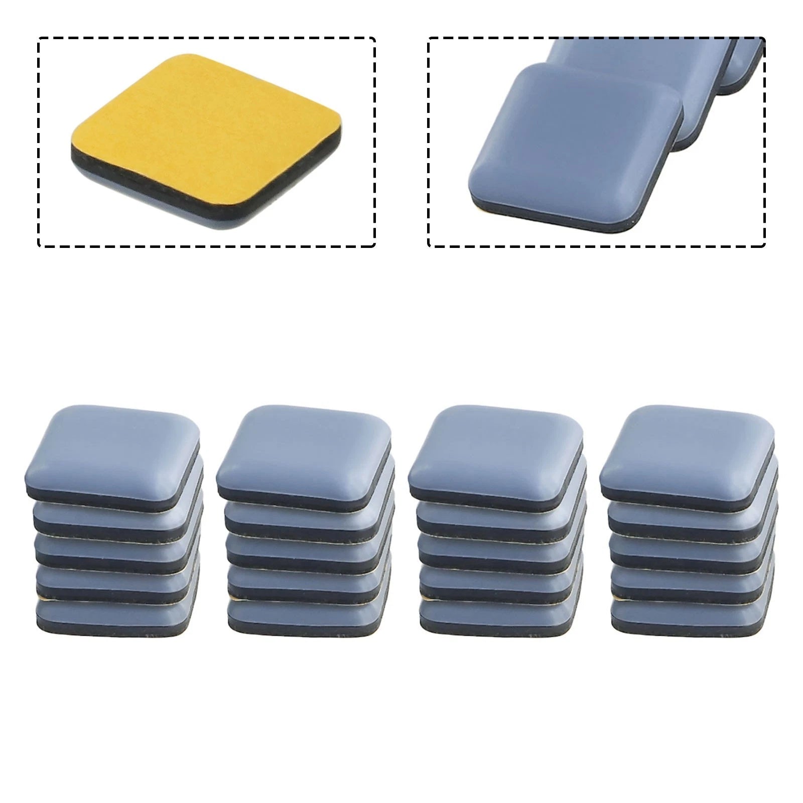20X PTFE Chair Leg Floor Protectors Sliders for