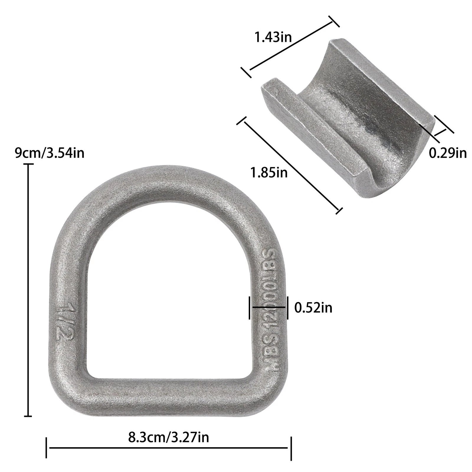 Set of 12 Heavy Duty Weld-On Forged D Rings for Automotive Use