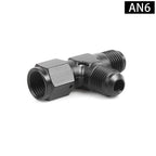 3-Way Tee Fitting Adapter AN4 AN6 AN8 AN10 AN12 Female to Male Black