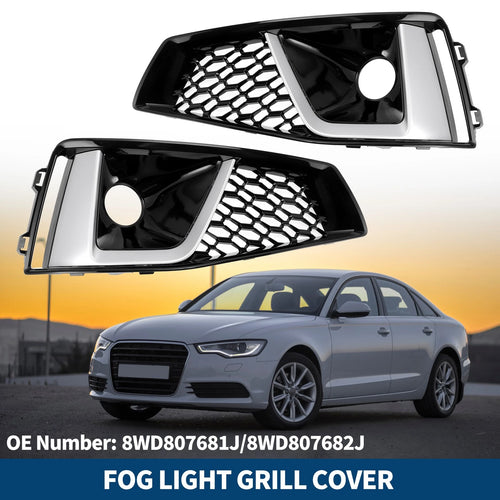 1 Pair Front Fog Light Grill for Audi A6 C7 (2012–2015) No.8WD807681J