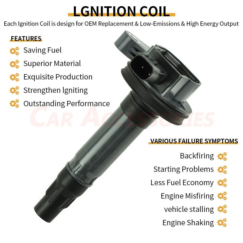 6Pack Ignition Coil & Iridium Spark Plug for Ford Lincoln Mazda 3.5L 3.7L (2006–2019) UF553