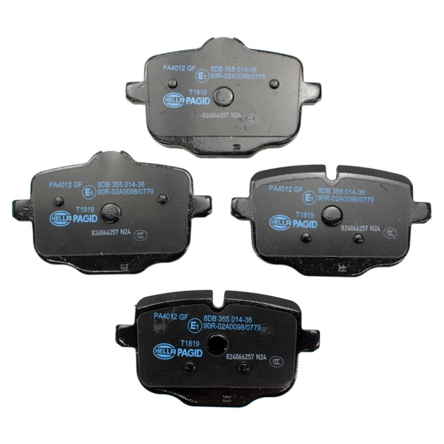 Set of 4 Hella Low-Metallic Brake Pads w/ Clips for BMW F06 F10 F12 F13 (2012–2017)