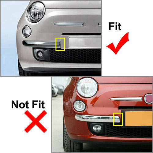 1 Pair Carbon Fiber Front Bumper Molding Trim for Fiat 500 (2007–2015)