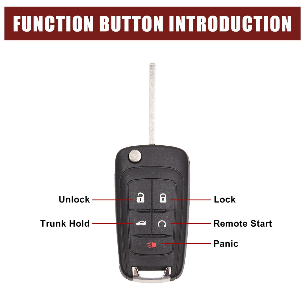 5 Button Key Fob Remote Shell for Chevy Camaro (2010–2013)