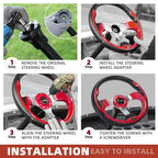12.5 Inch Steering Wheel for Yamaha EZGO RXV & TXT Club Car Black